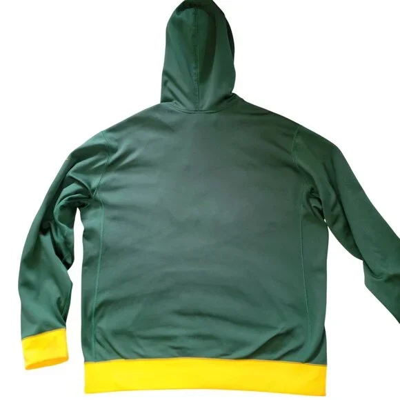 Nike Oregon Ducks Therma-Fit Hoodie XL Green & Yellow Pullover Sweatshirt Mens - Picture 3 of 9